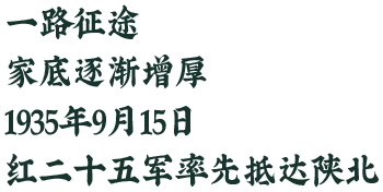 1935年9月15日，红二十五军率先抵达陕北